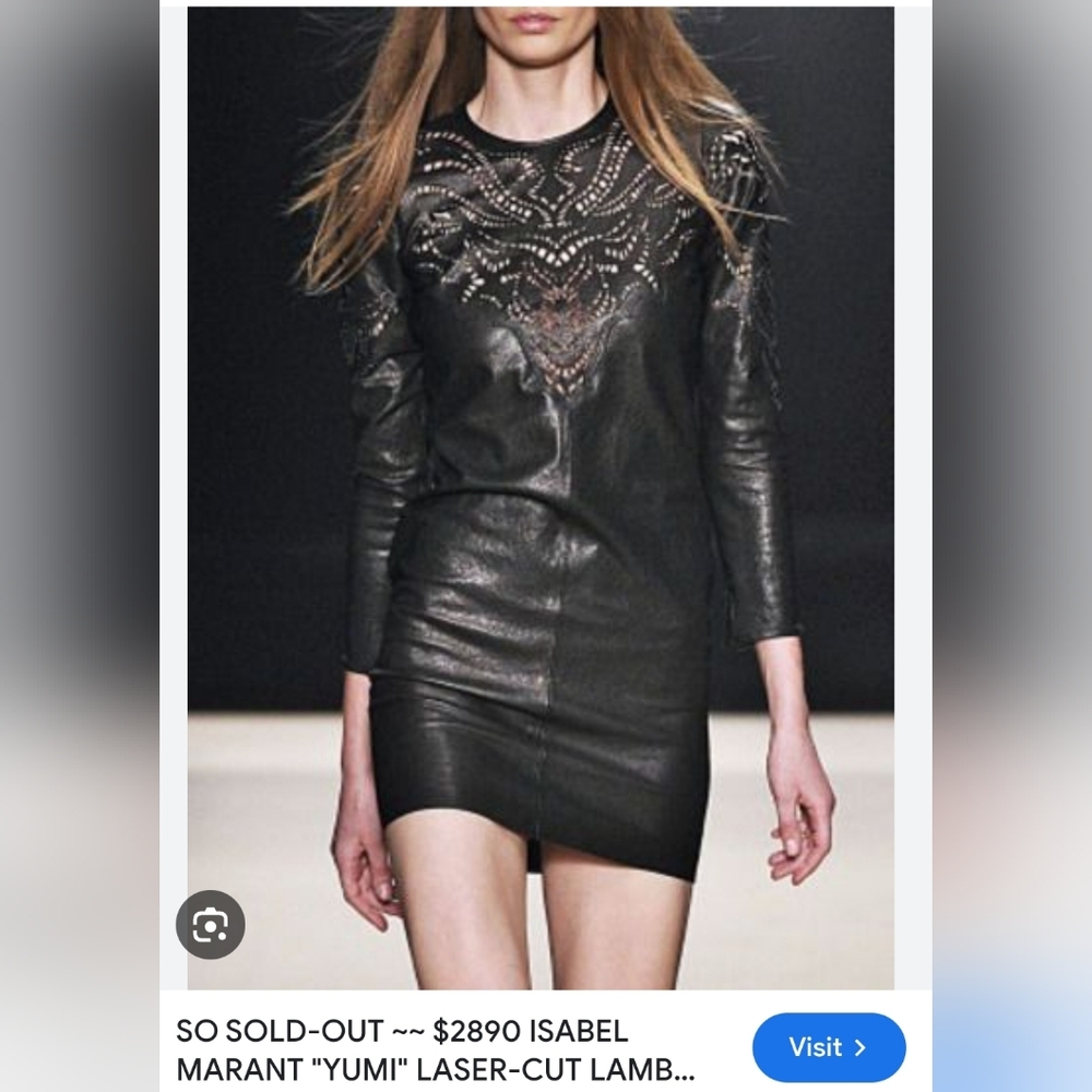 Isabel Marant Laser cut leather dress. Sz 38